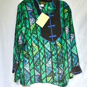 Bob Mackie 100% Silk Top, Size 2X